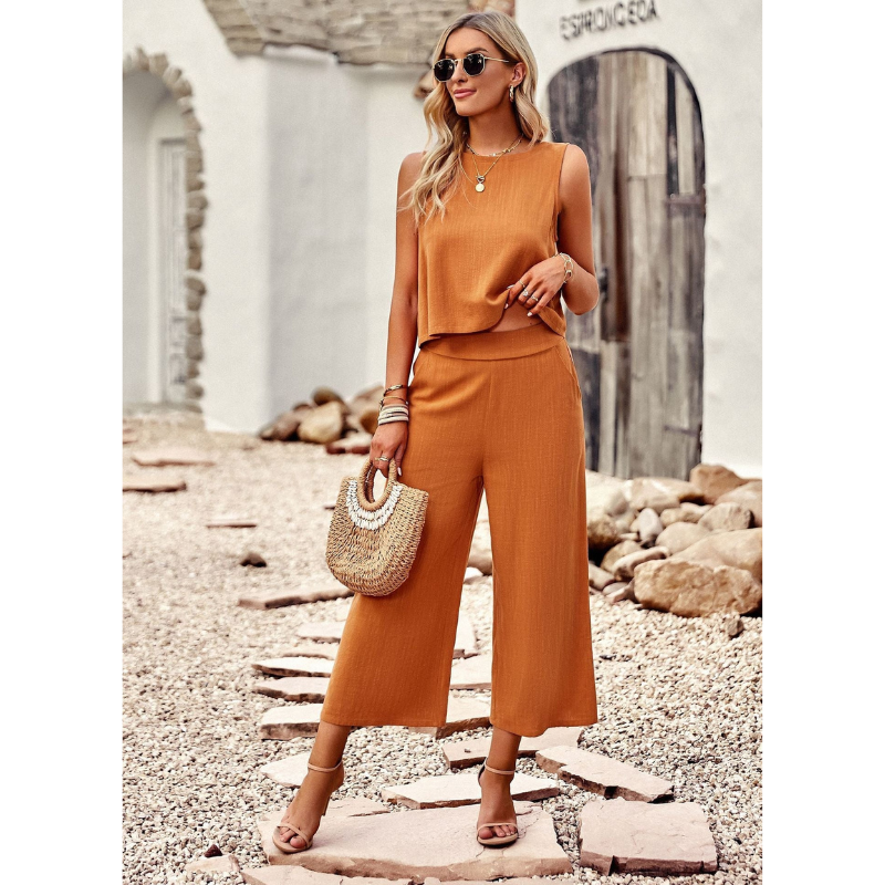 Stella - Two-Piece Summer Sleeveless Top & Stylish Pants