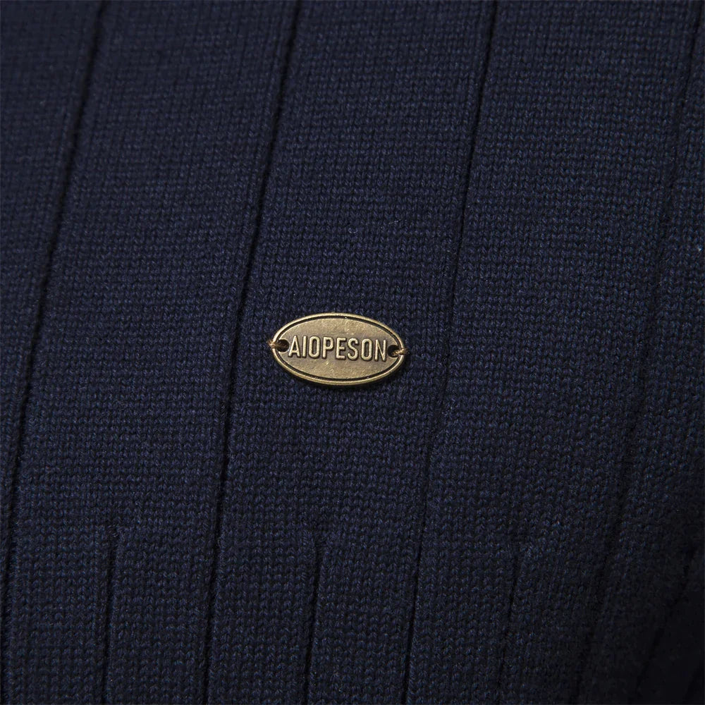 Half-zip Sweater | High collar | Long sleeves | Knitted sweater | Men's winter wear