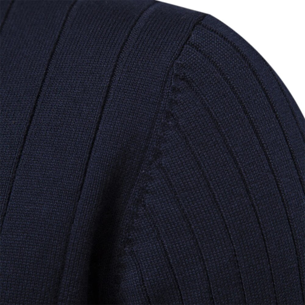 Half-zip Sweater | High collar | Long sleeves | Knitted sweater | Men's winter wear