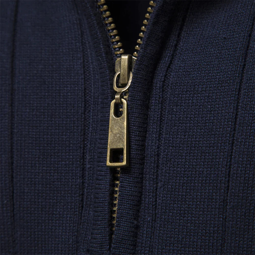 Half-zip Sweater | High collar | Long sleeves | Knitted sweater | Men's winter wear