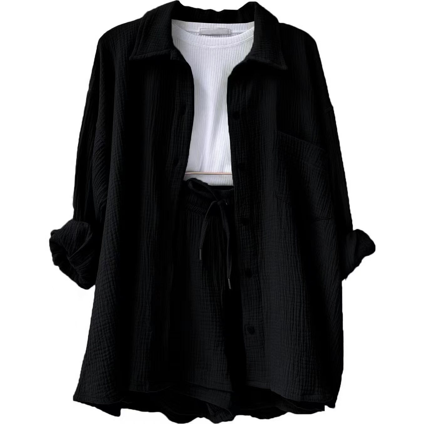 Luisa - Women's Two-Piece Long Sleeve Top & Stylish Shorts