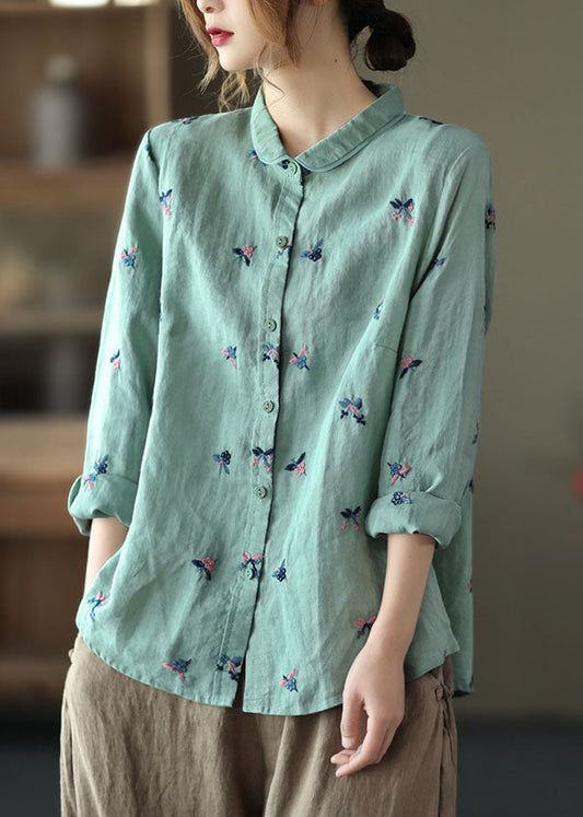 Loretta - Long Sleeve Embroidered Shirt