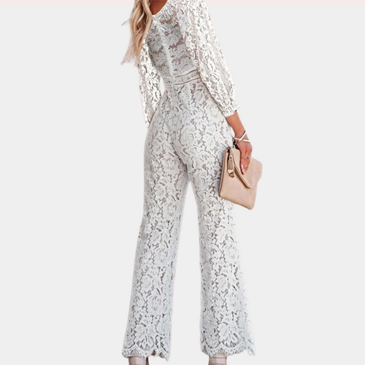 Ayla - Slim Fit Chic Lace Hollow V-Neck Jumpsuit