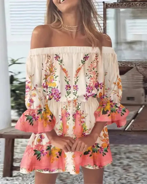 Laura - Off the Shoulder Summer Mini Dress