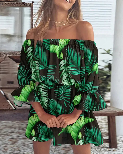 Laura - Off the Shoulder Summer Mini Dress