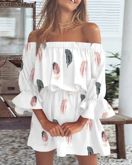 Laura - Off the Shoulder Summer Mini Dress