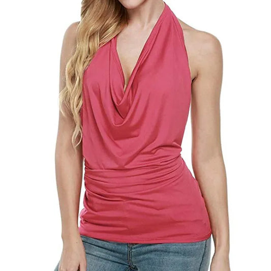 Karla - Halter Sleeveless Casual Top