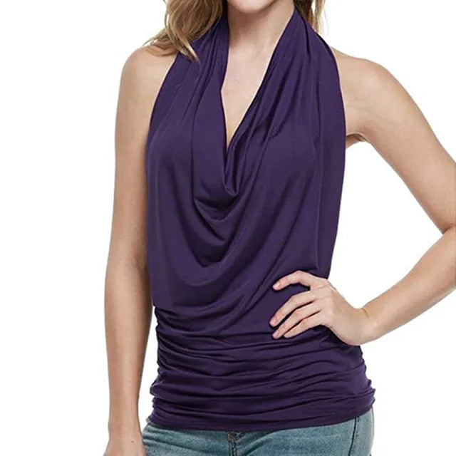 Karla - Halter Sleeveless Casual Top