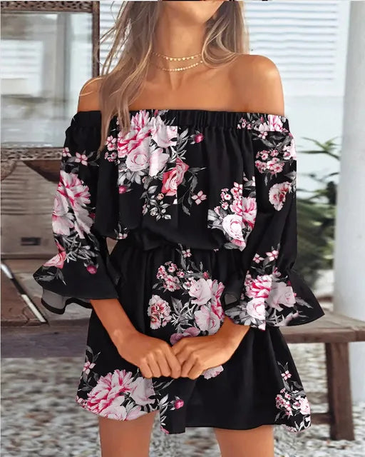 Laura - Off the Shoulder Summer Mini Dress