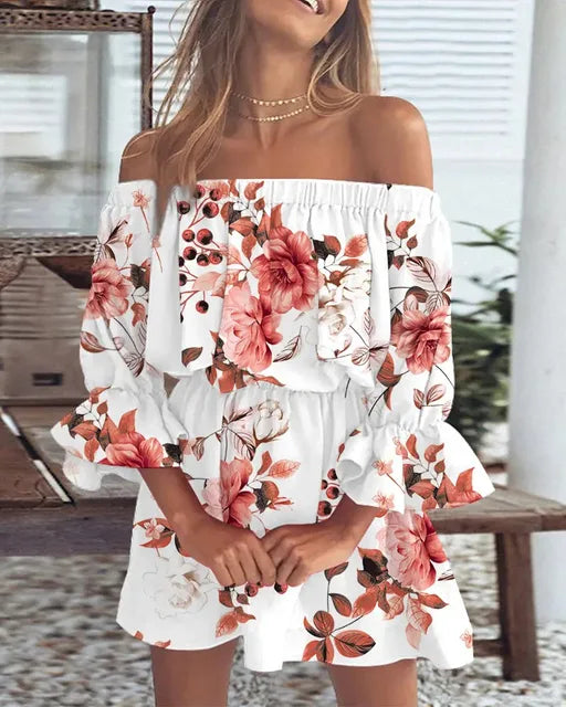 Laura - Off the Shoulder Summer Mini Dress