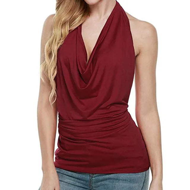 Karla - Halter Sleeveless Casual Top