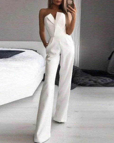 Amity - Elegant and Fashionable Strapless Jumpsuit